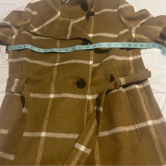 Ann Taylor Plaid Coat Tan Small - Picture 2 of 11